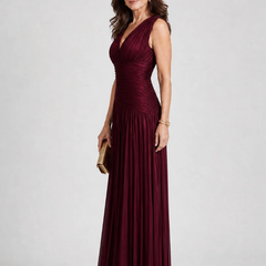 Lemar™ Sleeveless Pleated V Neck Midi Dress - photo 2