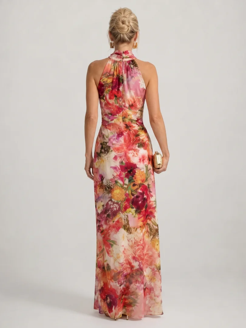 Elisabetta™ Halter Neck Floral Print Maxi Dress - photo 4