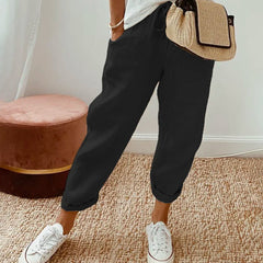 Black Luna | Retro High-Waist Pants for Women | Casual & Smart