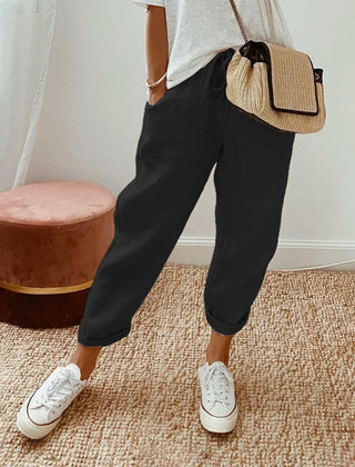 Black Luna | Retro High-Waist Pants for Women | Casual & Smart