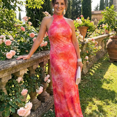 Coraline™ Halter Neck Printed Pattern Maxi Dress - photo 5