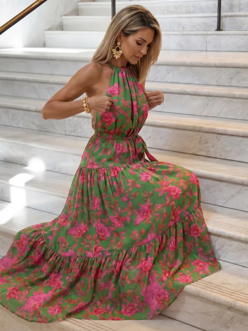 Rowen | Draped Halter Midi Dress - photo 4