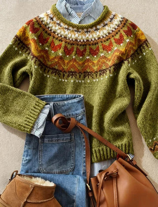 Green Jasmine™ | Classic Vintage Knit Sweater