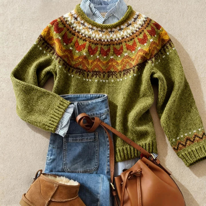 Green Jasmine™ | Classic Vintage Knit Sweater