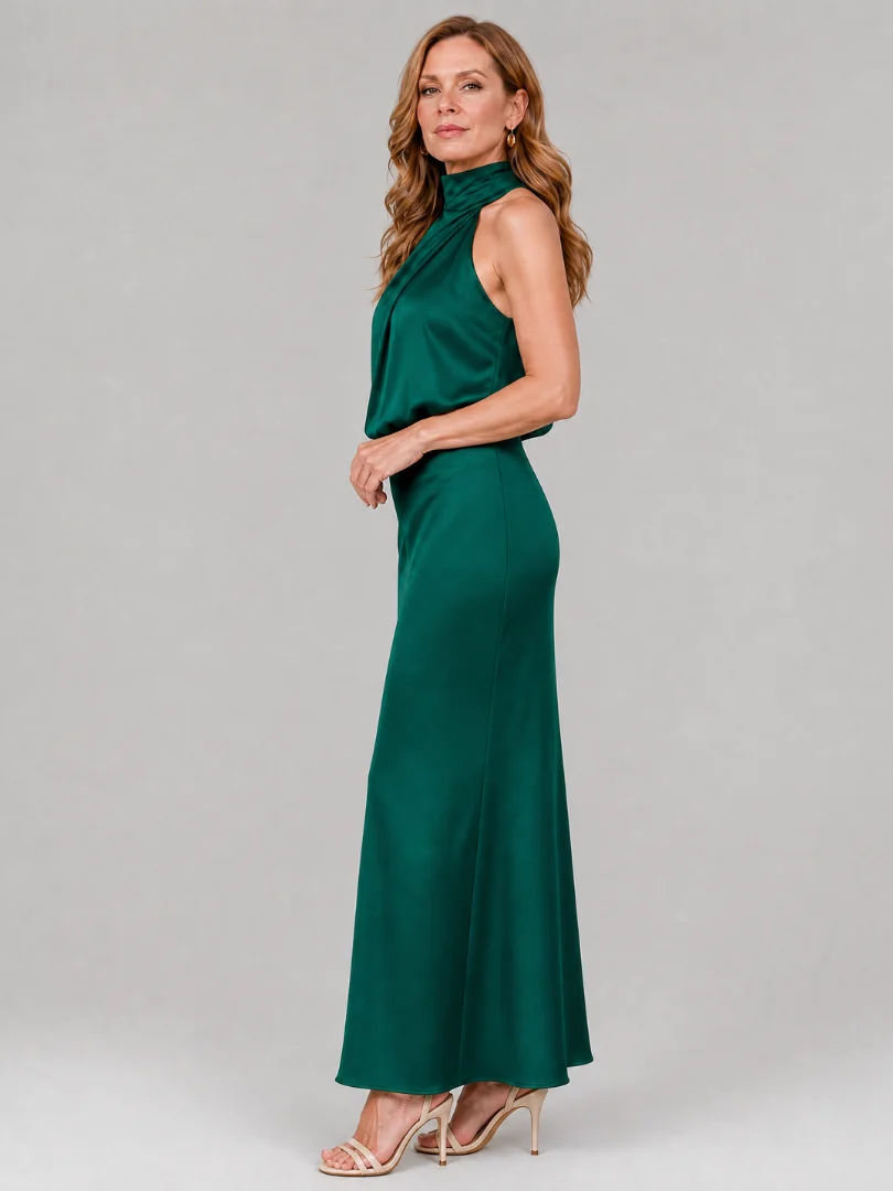 Nopal | Sleeveless Draped Neck Midi Dress - photo 3