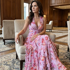 Nori | Halter Neck Ruched Bodice Floral Maxi Dress - photo 5