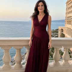 Lemar™ Sleeveless Pleated V Neck Midi Dress - photo 6