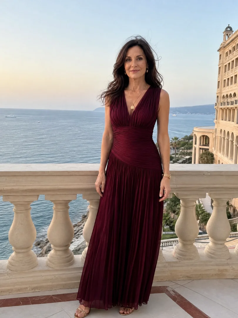 Lemar™ Sleeveless Pleated V Neck Midi Dress - photo 6