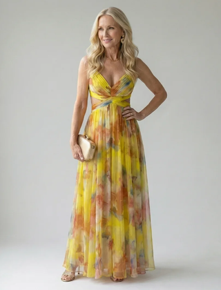 Yellow Isel | Soft Wrap Maxi Dress