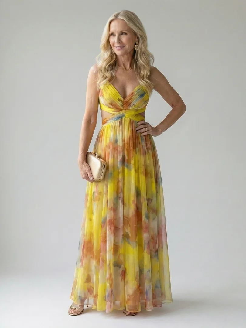 Yellow Isel | Soft Wrap Maxi Dress