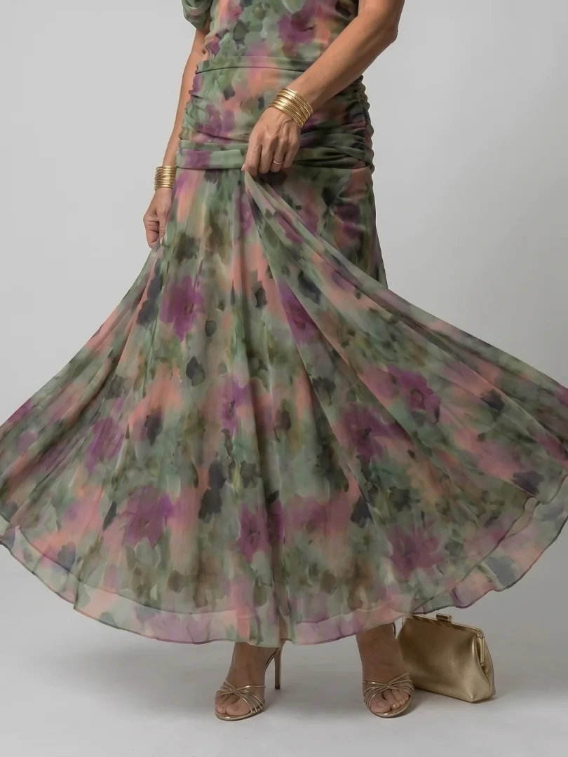 Calen | Off Shoulder Flow Midi Dress - photo 7