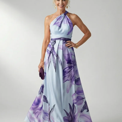 Purple Amiel | Light Floral Maxi Dress