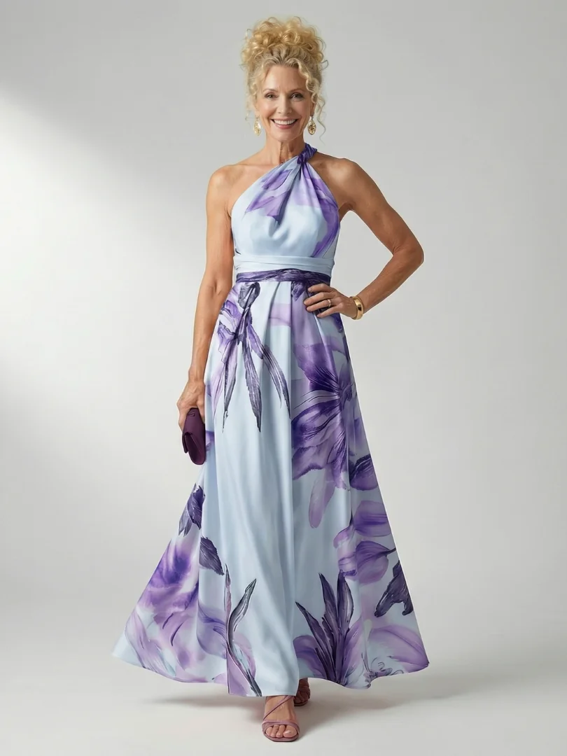 Purple Amiel | Light Floral Maxi Dress