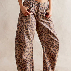 Leopard Edith | Leopard Print Wide-Leg Pants for Women | Bold Casual
