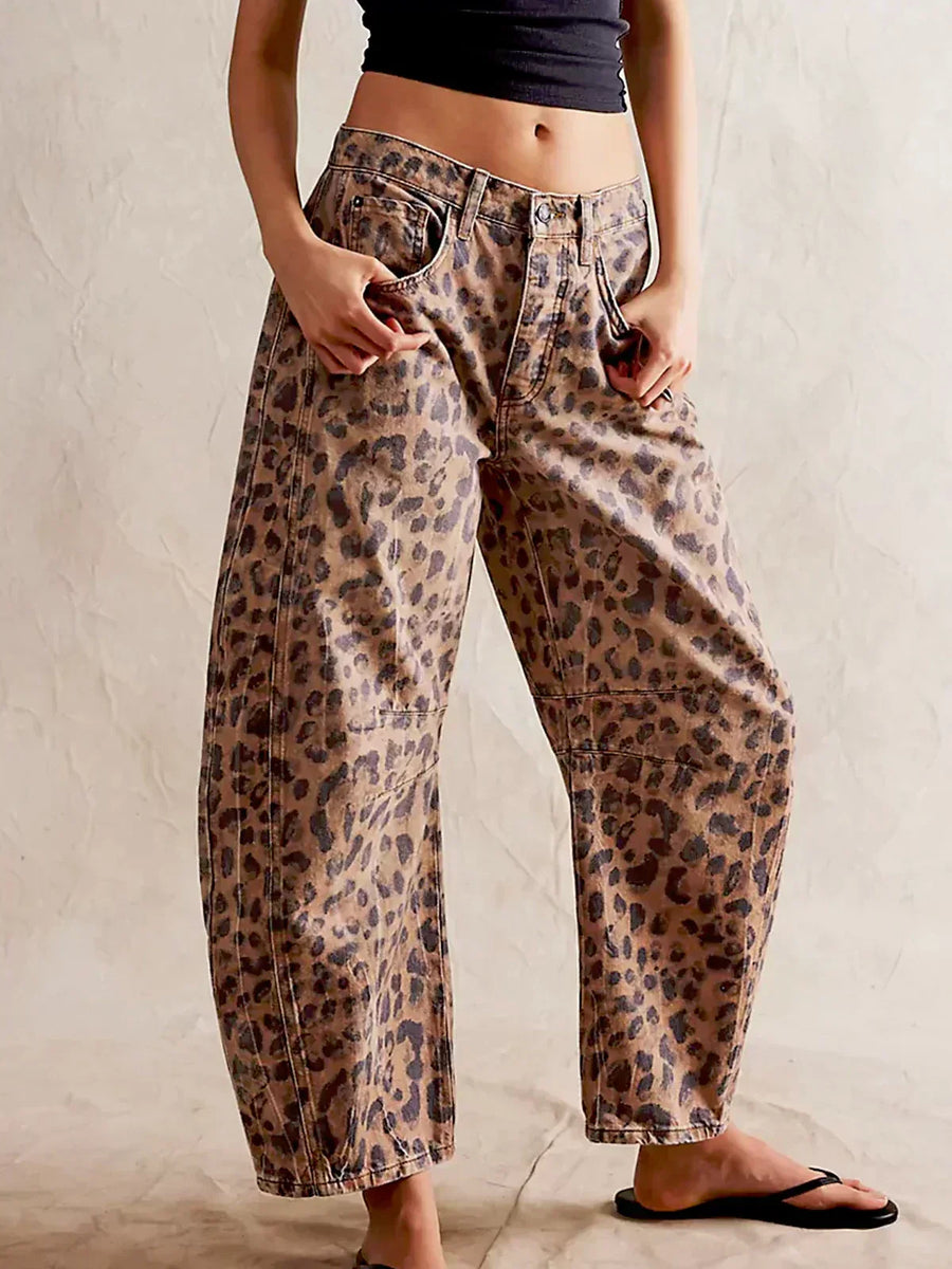 Leopard Edith | Leopard Print Wide-Leg Pants for Women | Bold Casual