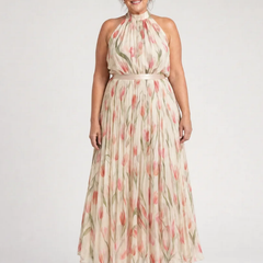 Aurelle | Halter Neck Floral Midi Dress - photo 7