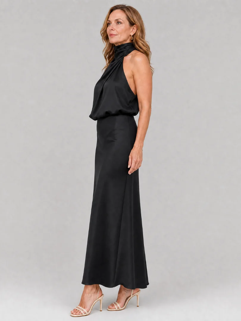 Nopal | Sleeveless Draped Neck Midi Dress - photo 4