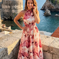 Olivia™ Gathered Waist Abstract Print Midi Dress - photo 6