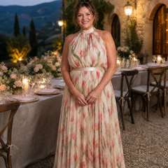 Aurelle | Halter Neck Floral Midi Dress - photo 8