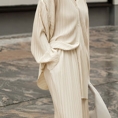 Oversized Pleated Two-Piece Lounge Set - photo 3