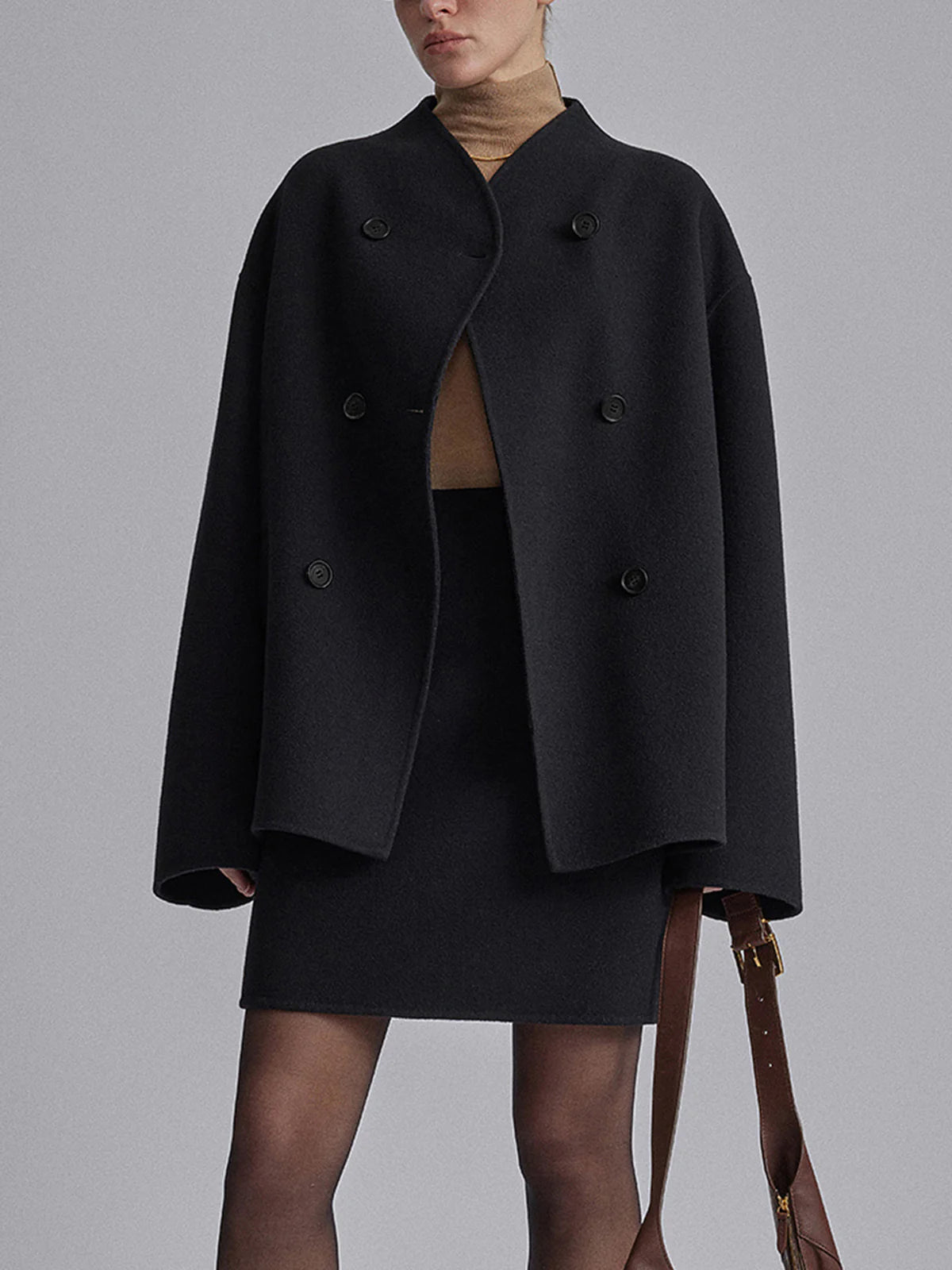 Women's Oversized Double-Breasted Coat - photo 4