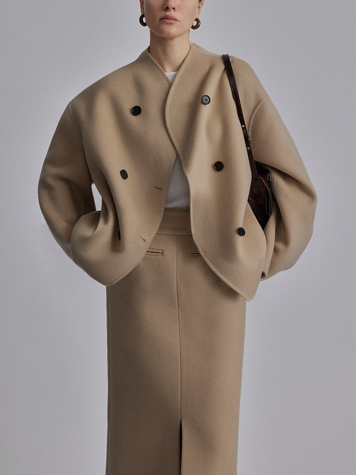 Women's Oversized Double-Breasted Coat - photo 5