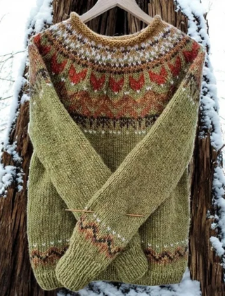 Multicolor Isla – Warm sweater with a classic woven pattern