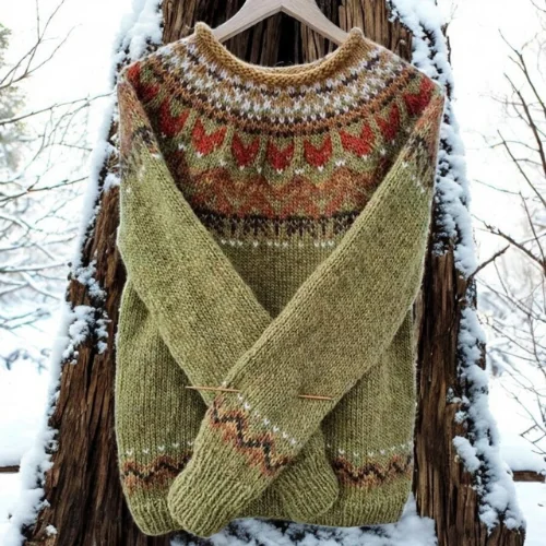 Multicolor Isla – Warm sweater with a classic woven pattern