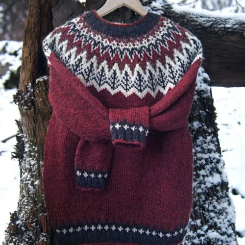 Multicolor Saar – Warm Sweater with Classic Shoulder Design