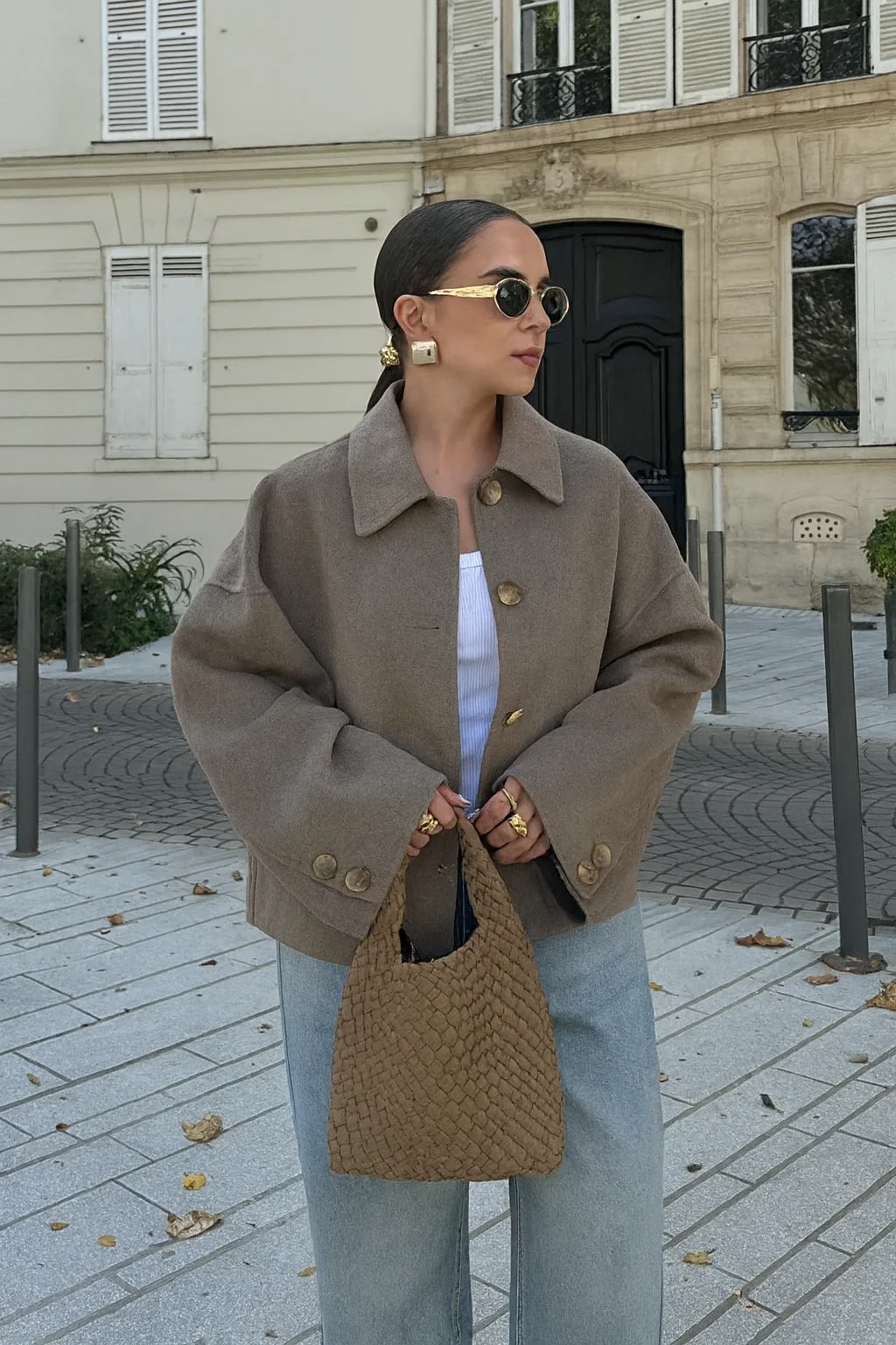 Women's Boxy Cropped Wool Coat Jacket - photo 2