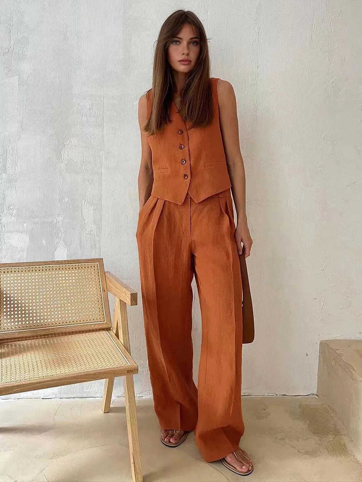 Cotton Linen Two-Piece Set - photo 2