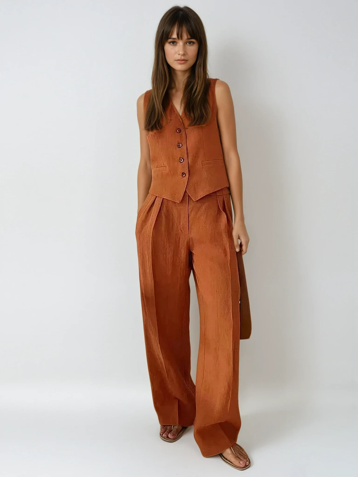Cotton Linen Two-Piece Set - photo 1