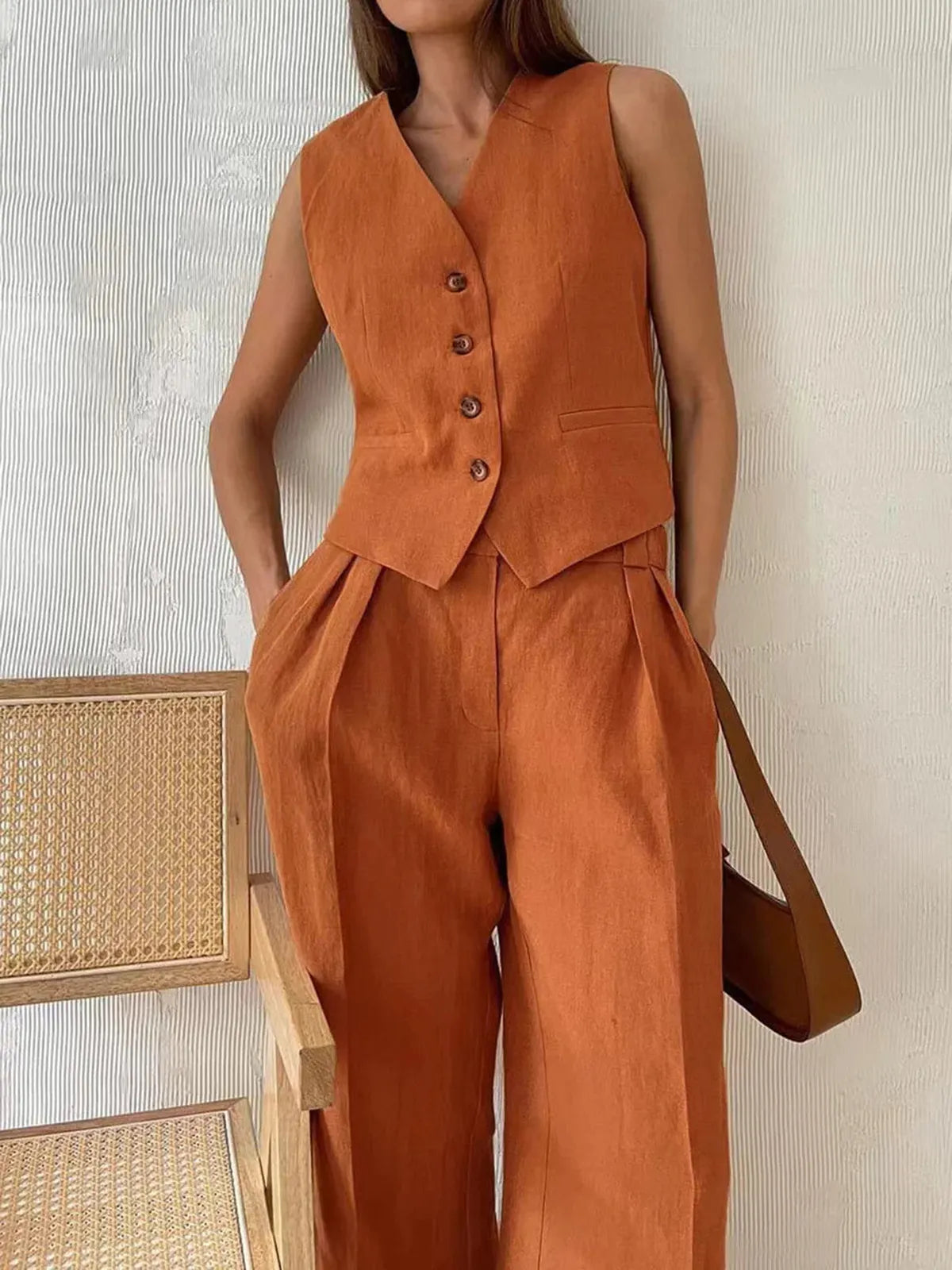 Cotton Linen Two-Piece Set - photo 3