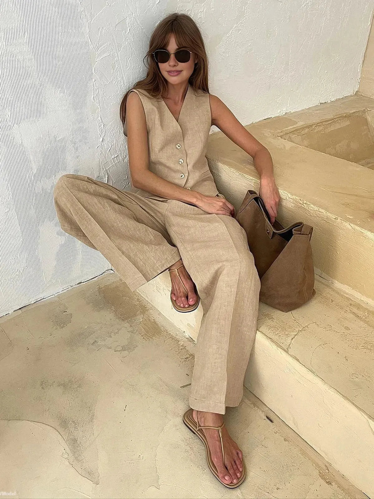 Cotton Linen Two-Piece Set - photo 7