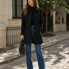 Women's Single Breasted Winter Trench Coat - photo 2
