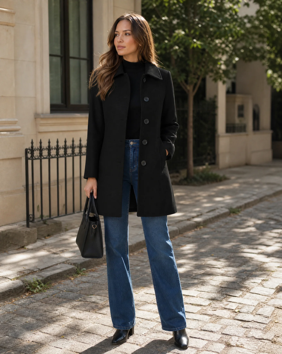 Women's Single Breasted Winter Trench Coat - photo 2