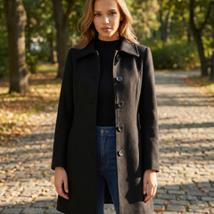 Women's Single Breasted Winter Trench Coat - photo 1
