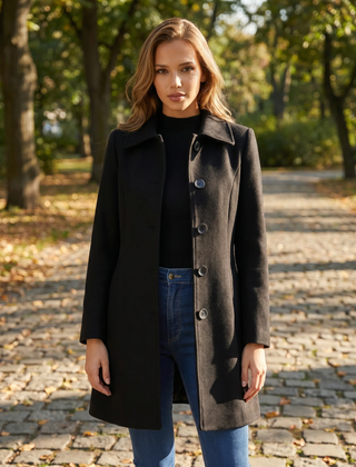 Women's Single Breasted Winter Trench Coat - photo 1
