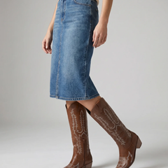 Women's Knee-High Cowboy Boots with Embroidered Design - photo 4
