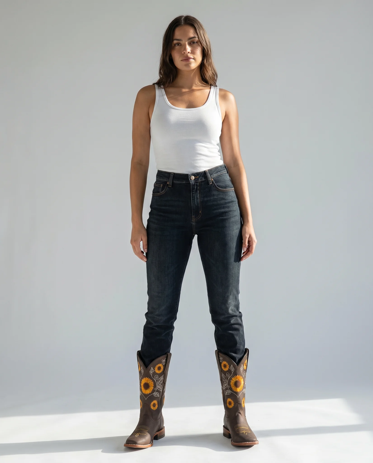 Women's Floral Embroidered Cowgirl Boots with Low Block Heel - photo 3