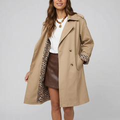 Leopard Print Trench Coat Women – Chic Casual Layering for Transitional Seasons - photo 1