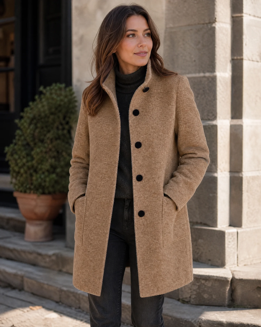 Retro Wool Coat Women – Stylish Stand Collar for Casual Chic - photo 1