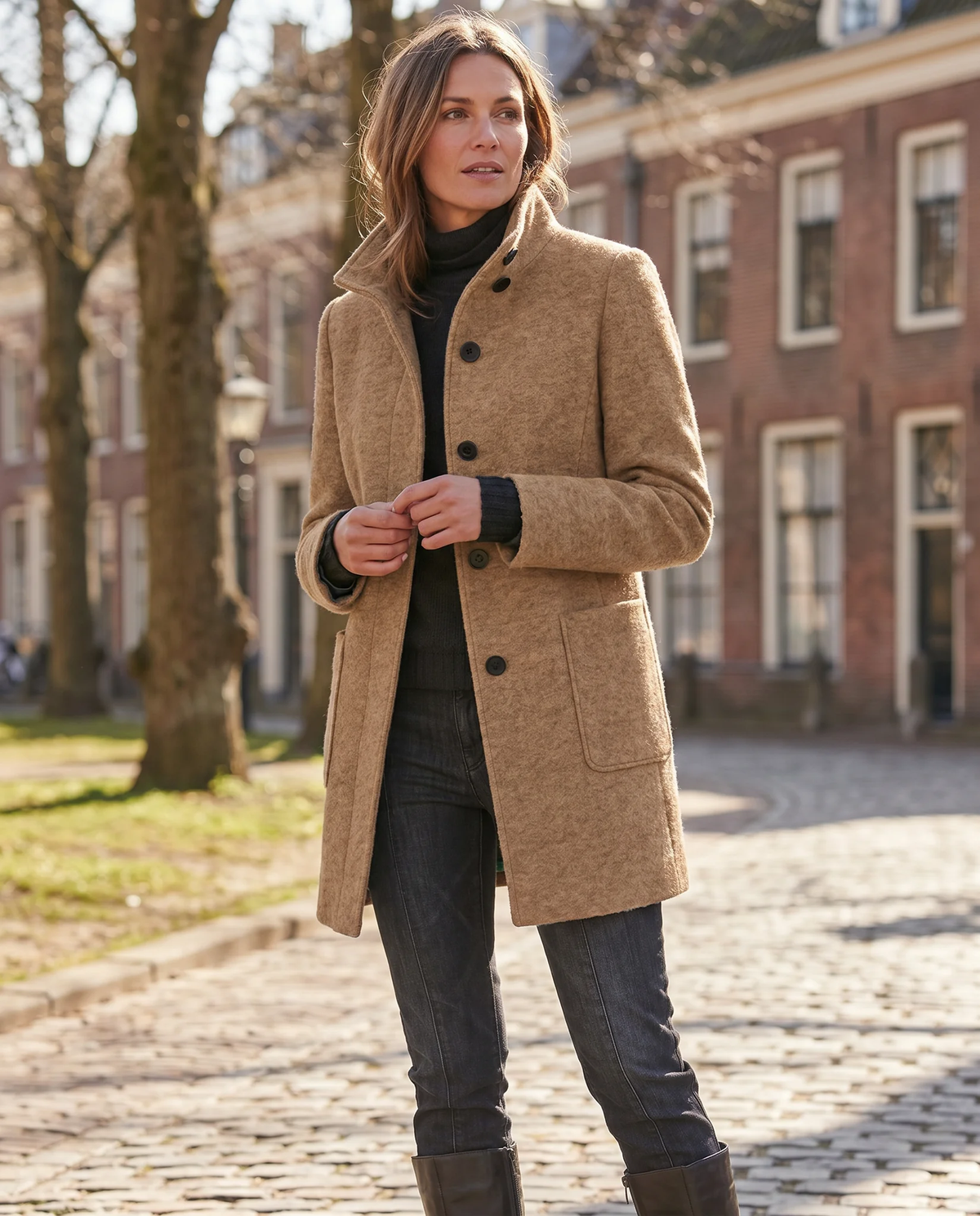 Retro Wool Coat Women – Stylish Stand Collar for Casual Chic - photo 2