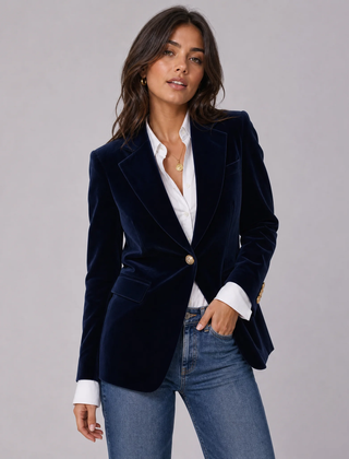 Women's Elegant Velvet Blazer - photo 1