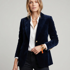 Women's Elegant Velvet Blazer - photo 3