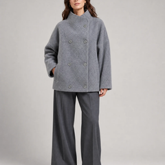 Stand Collar Women's Pea Coat - photo 4