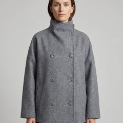 Stand Collar Women's Pea Coat - photo 3