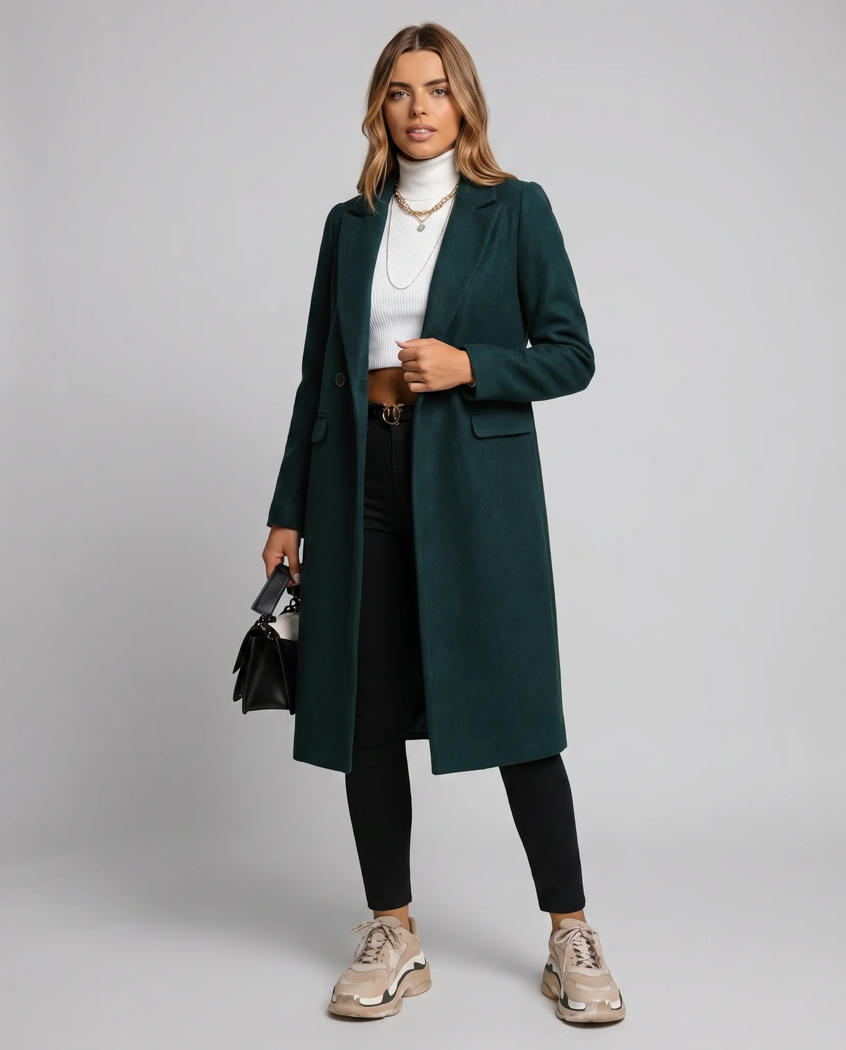 Short Classic Single-Breasted Trench Coat for Women - photo 2
