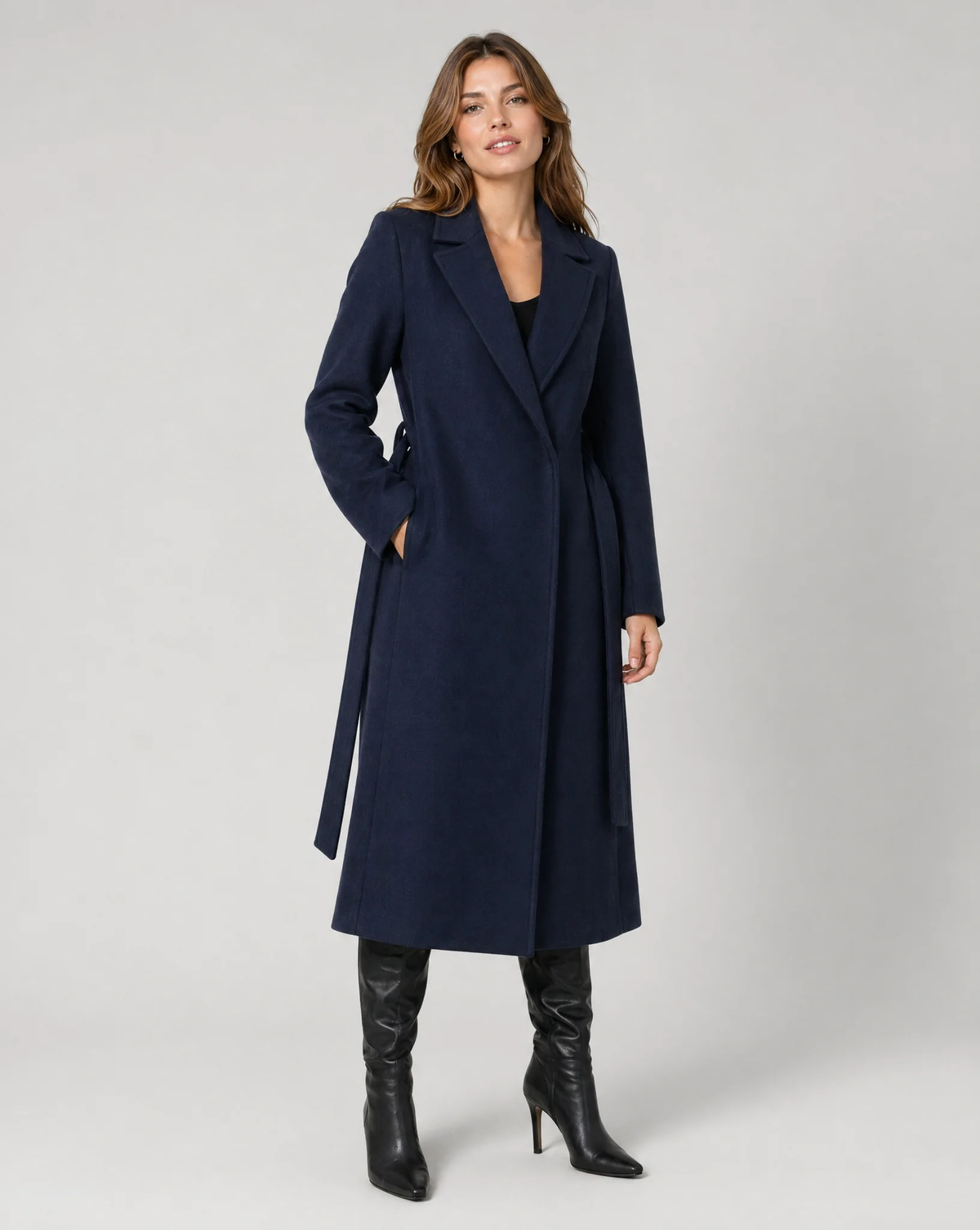 Long Classic Single-Breasted Winter Trench Coat - photo 3
