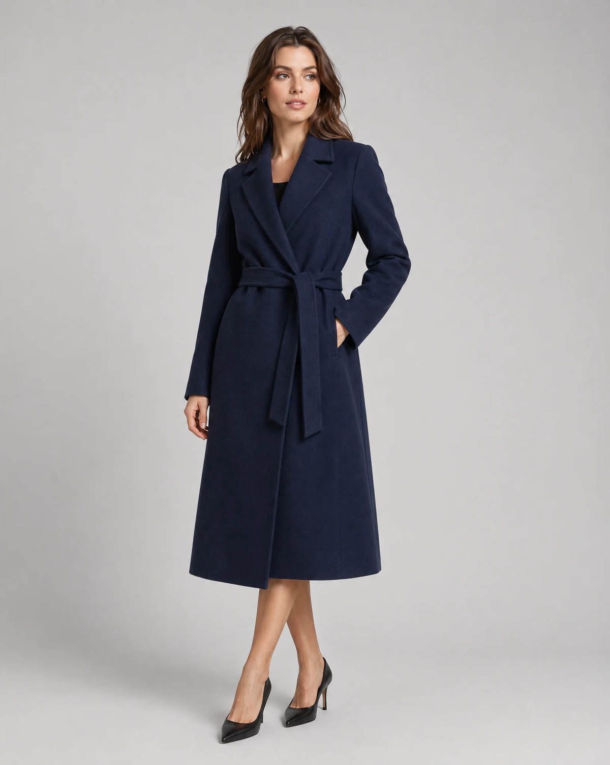 Long Classic Single-Breasted Winter Trench Coat - photo 2